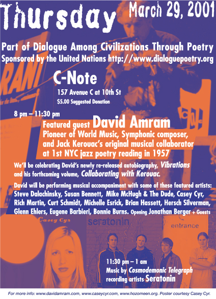 Dialogue Among Civilizations Through Poetry NYC - David Amram, Casey Cyr, Seratonin